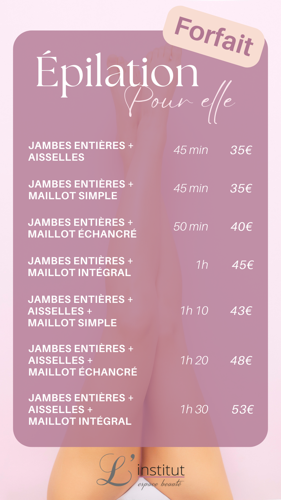 Tarifs institut de beauté — slide 7